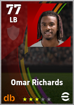 Omar Richards — LB, OVR 77, MAX 77