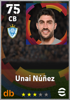 Unai Núñez — CB, OVR 75, MAX 75