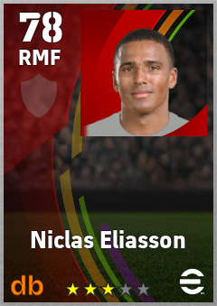 Niclas Eliasson — RMF, OVR 78, MAX 78