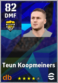 Teun Koopmeiners — DMF, OVR 82, MAX 89