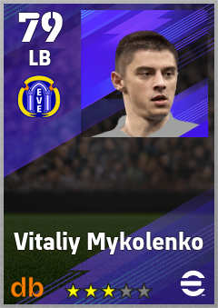 Vitaliy Mykolenko — LB, OVR 79, MAX 79