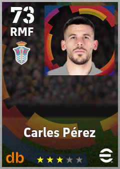 Carles Pérez — RMF, OVR 73, MAX 73