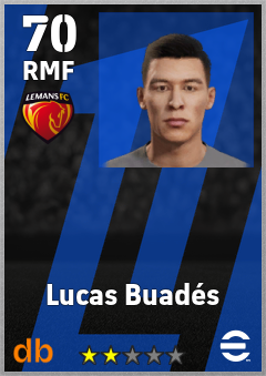 Lucas Buadés — RMF, OVR 70, MAX 70