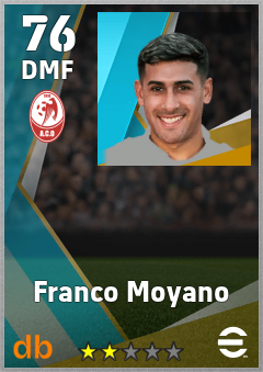 Franco Moyano — DMF, OVR 76, MAX 76