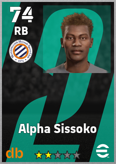 Alpha Sissoko — RB, OVR 74, MAX 74