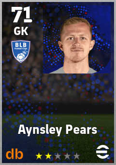 Aynsley Pears — GK, OVR 71, MAX 71