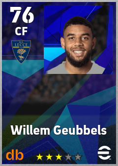 Willem Geubbels — CF, OVR 76, MAX 76