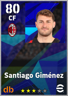 Santiago Giménez — CF, OVR 80, MAX 80