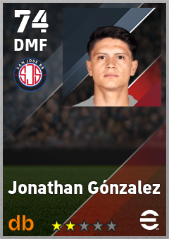 Jonathan Gónzalez — DMF, OVR 74, MAX 74