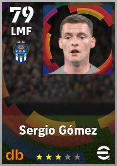 Sergio Gómez — LMF, OVR 79, MAX 79