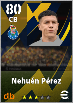 Nehuén Pérez — CB, OVR 80, MAX 89