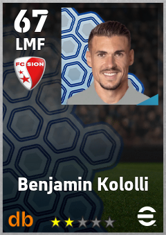 Benjamin Kololli — LMF, OVR 67, MAX 67