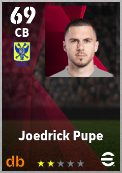 Joedrick Pupe — CB, OVR 69, MAX 69