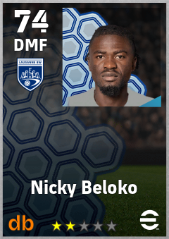 Nicky Beloko — DMF, OVR 74, MAX 74