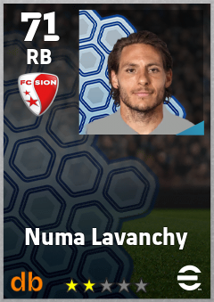 Numa Lavanchy — RB, OVR 71, MAX 71