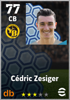 Cédric Zesiger — CB, OVR 77, MAX 77
