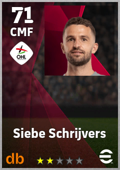 Siebe Schrijvers — CMF, OVR 71, MAX 71