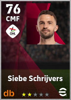 Siebe Schrijvers — CMF, OVR 76, MAX 76