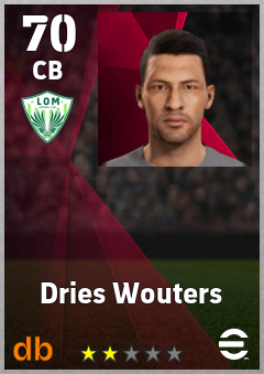 Dries Wouters — CB, OVR 70, MAX 70