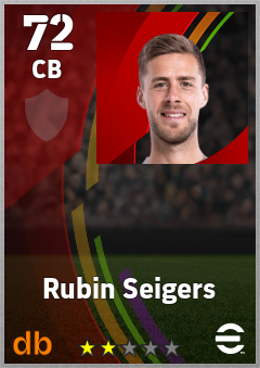 Rubin Seigers — CB, OVR 72, MAX 72