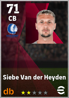 Siebe Van der Heyden — CB, OVR 71, MAX 71