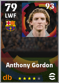 Anthony Gordon eFootball player card