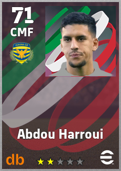 Abdou Harroui — CMF, OVR 71, MAX 71