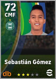 Sebastián Gómez — CMF, OVR 72, MAX 72