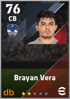 Brayan Vera — CB, OVR 76, MAX 76