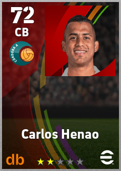 Carlos Henao — CB, OVR 72, MAX 72