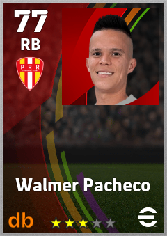 Walmer Pacheco — RB, OVR 77, MAX 77
