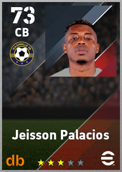 Jeisson Palacios — CB, OVR 73, MAX 73