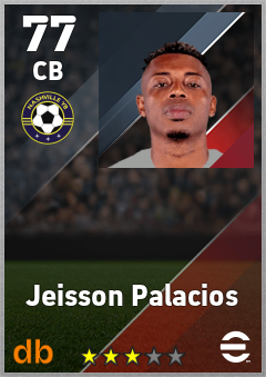 Jeisson Palacios — CB, OVR 77, MAX 77
