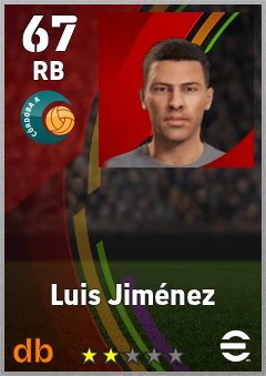 Luis Jiménez — RB, OVR 67, MAX 67