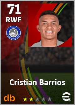 Cristian Barrios — RWF, OVR 71, MAX 71