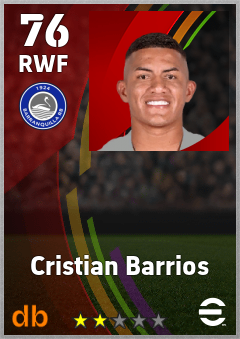 Cristian Barrios — RWF, OVR 76, MAX 76