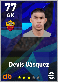 Devis Vásquez — GK, OVR 77, MAX 77