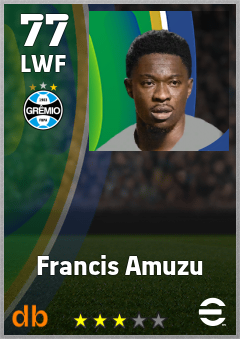 Francis Amuzu — LWF, OVR 77, MAX 77