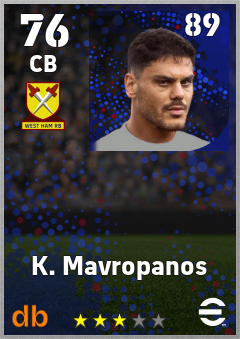 K. Mavropanos eFootball player card