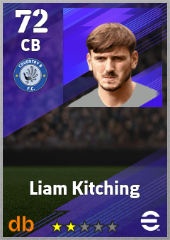 Liam Kitching — CB, OVR 72, MAX 72