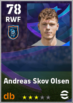 Andreas Skov Olsen — RWF, OVR 78, MAX 78