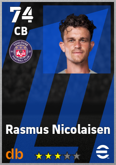 Rasmus Nicolaisen — CB, OVR 74, MAX 74