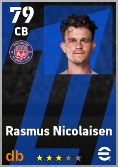 Rasmus Nicolaisen — CB, OVR 79, MAX 79