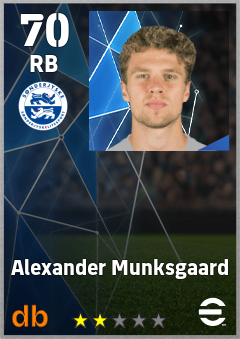 Alexander Munksgaard — RB, OVR 70, MAX 70