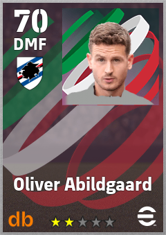 Oliver Abildgaard — DMF, OVR 70, MAX 70