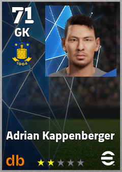Adrian Kappenberger — GK, OVR 71, MAX 71