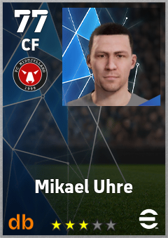 Mikael Uhre — CF, OVR 77, MAX 77