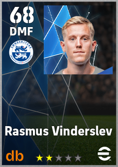 Rasmus Vinderslev — DMF, OVR 68, MAX 68