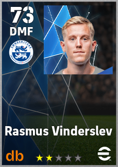 Rasmus Vinderslev — DMF, OVR 73, MAX 73