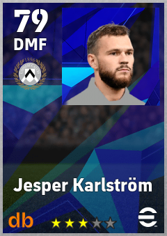 Jesper Karlström — DMF, OVR 79, MAX 79
